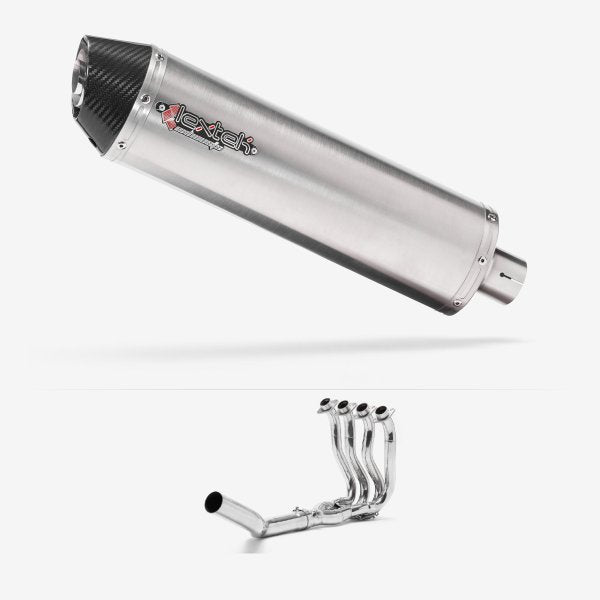 Lextek RP1 Gloss S/Steel Oval Exhaust System 400mm for Suzuki GSXR 600/750 (06-10)