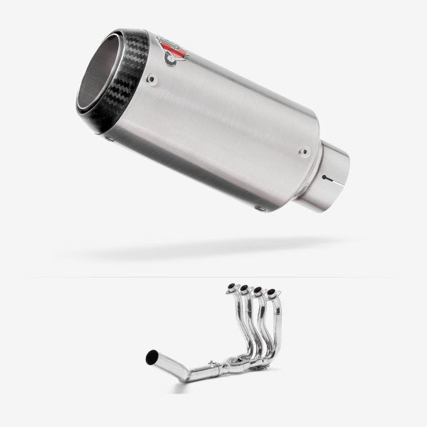 Lextek CP1 Matt S/Steel Carbon Tip Exhaust System 150mm for Suzuki GSXR 600/750 (06-10)