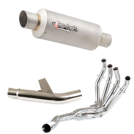 Lextek GP1 Matt S/Steel GP Stubby Exhaust System 240mm for Kawasaki Versys 1000 (15-18)