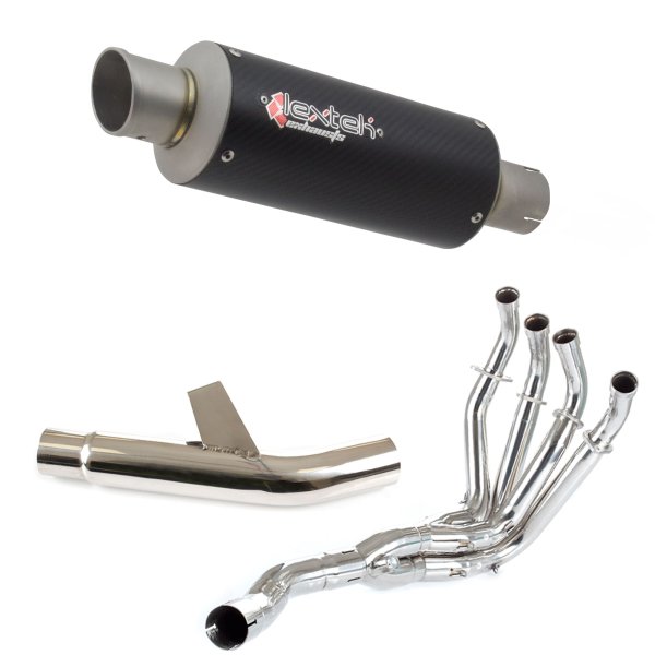 Lextek GP8C Carbon Fibre GP Stubby Exhaust System 240mm for Kawasaki Versys 1000 (15-18)