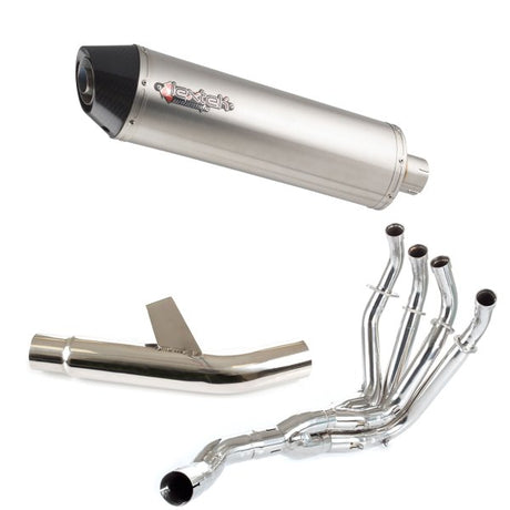 Lextek RP1 Gloss S/Steel Oval Exhaust System 400mm for Kawasaki Versys 1000 (15-18)