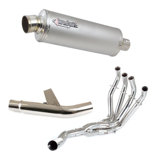 Lextek OP1 Matt S/Steel Exhaust System 350mm for Kawasaki Versys 1000 (15-18)