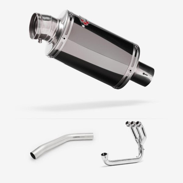 Lextek OP15 Dark Tint Stainless Exhaust System 200mm for Triumph Tiger 800 (10-21)