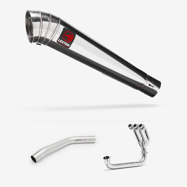 Lextek MP4 S/Steel Megaphone Exhaust System 300mm for Triumph Tiger 800 (10-21)