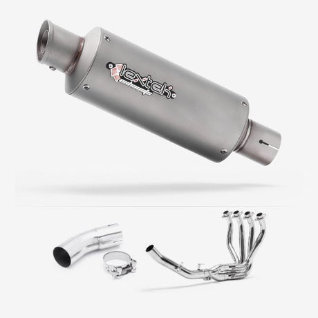 Lextek GP1 Matt S/Steel GP Stubby Exhaust System 240mm for Kawasaki Z900 RS (18-23)