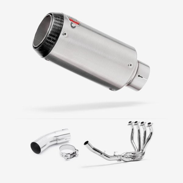 Lextek CP1 Matt S/Steel Carbon Tip Exhaust System 150mm for Kawasaki Z900 RS (18-23)