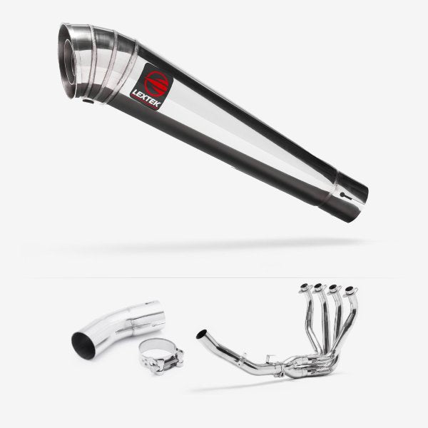 Lextek MP4 S/Steel Megaphone Exhaust System 300mm for Kawasaki Z900 RS (18-23)