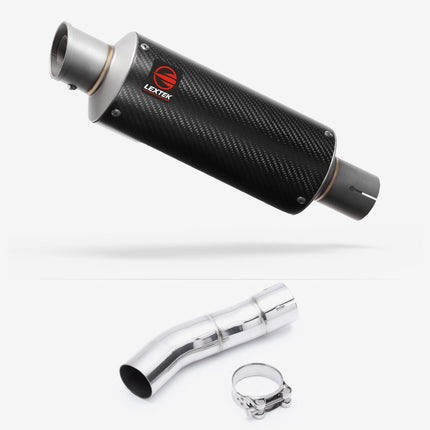 Lextek Carbon Fibre GP8C 240mm Exhaust with Link Pipe for Triumph Street Triple 675 (13-17)