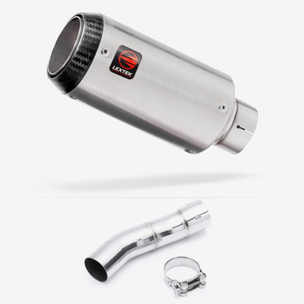 Lextek Matt Stainless Steel CP1 150mm Exhaust with Link Pipe for Triumph Street Triple 675 (13-17)