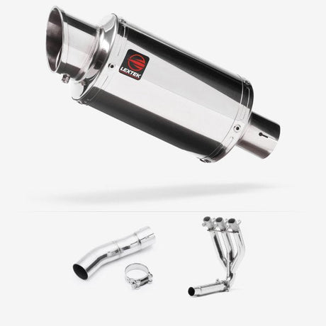 Lextek YP4 S/Steel Stubby Exhaust System 200mm for Triumph Street Triple 675 (13-17)