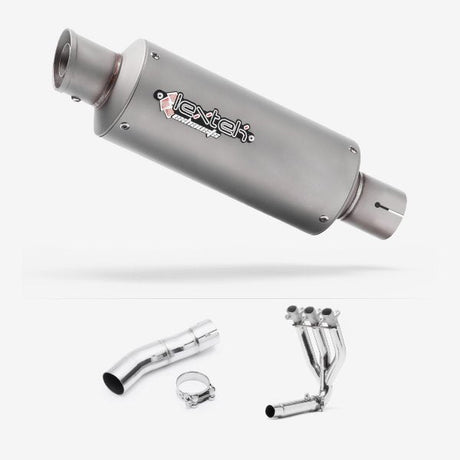 Lextek GP1 Matt S/Steel GP Stubby Exhaust System 240mm for Triumph Street Triple 675 (13-17)