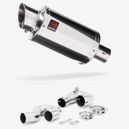 Lextek Stainless Steel YP4 Stubby Exhaust 200mm with Link Pipe