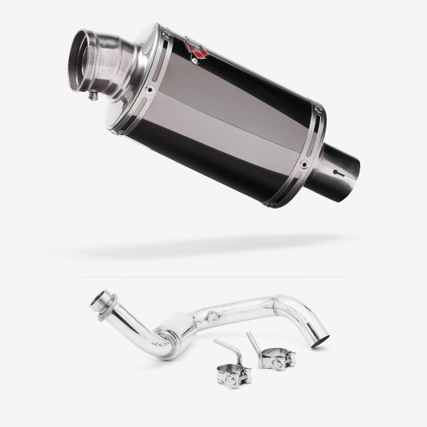 Lextek OP15 Dark Tint Stainless Exhaust System 200mm for BMW G310 R / GS (16-24)