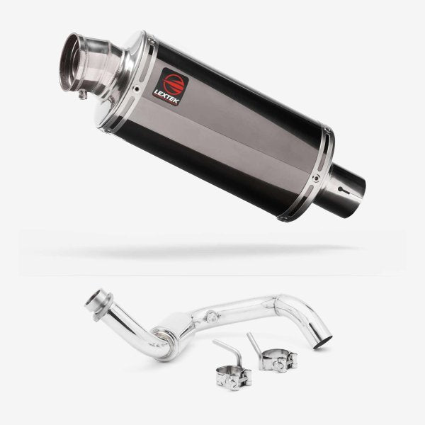 Lextek OP16 Dark Tint Stainless Exhaust System 250mm for BMW G310 R / GS (16-24)