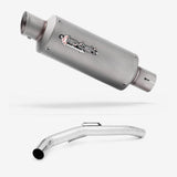 Lextek GP1 Matt S/Steel GP Stubby Exhaust 240mm with Link Pipe for Triumph Explorer 1200 (12-18)