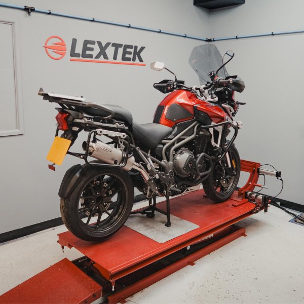 Lextek OP1 Matt S/Steel Exhaust 350mm with Link Pipe for Triumph Explorer 1200 (12-18)