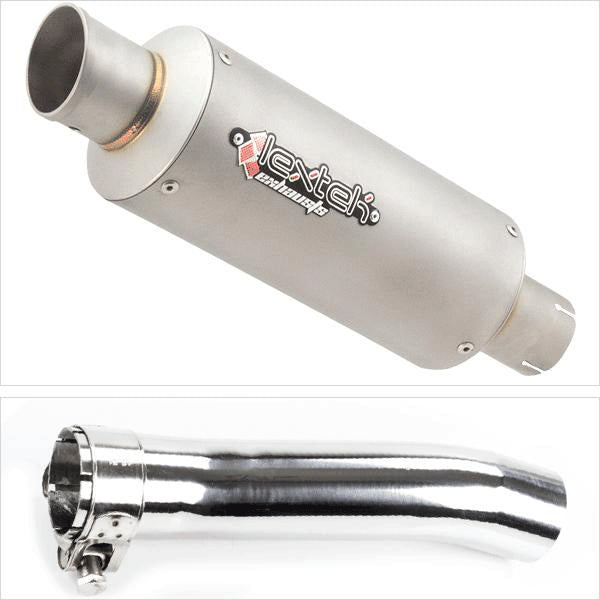 Lextek GP1 Matt S/Steel GP Stubby Exhaust System 240mm for Honda CBR500R (13-19)