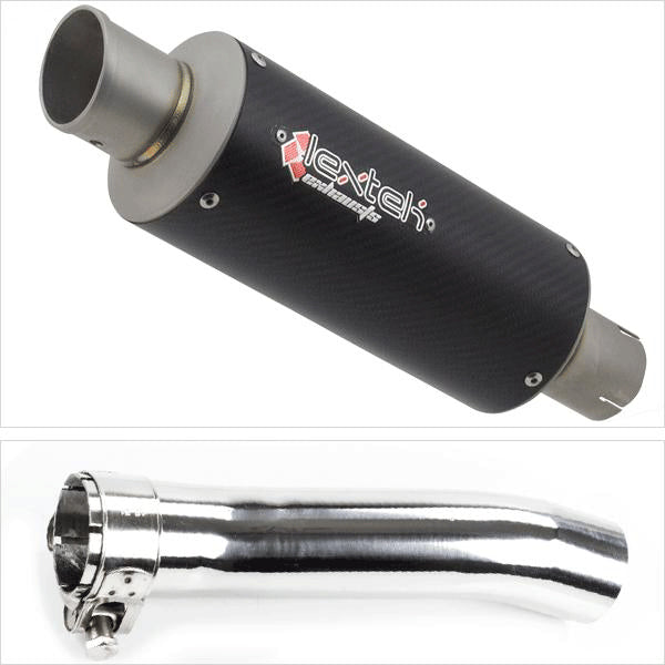 Lextek GP8C Carbon Fibre GP Stubby Exhaust System 240mm for Honda CBR500R (13-19)