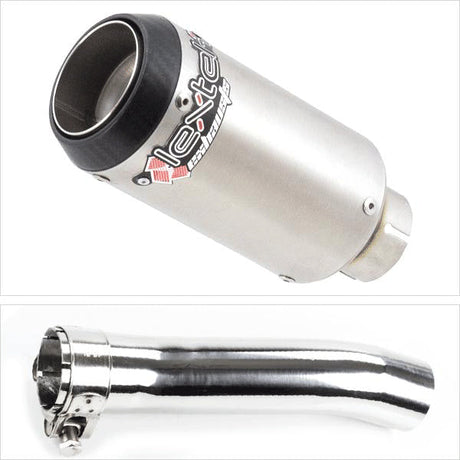 Lextek CP1 Matt S/Steel Carbon Tip Exhaust System 150mm for Honda CBR500R (13-19)