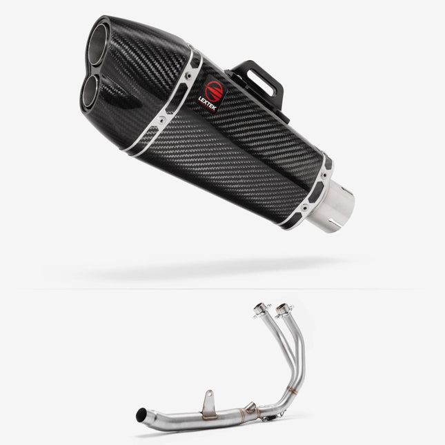 Lextek Carbon Fibre XP13C 210mm Exhaust System for Honda CBR500R (13-24)