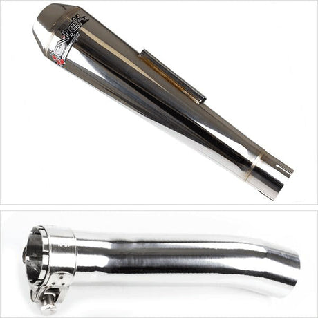 Lextek AC1 Polished Classic Exhaust System 350mm for Honda CBR500R (13-19)