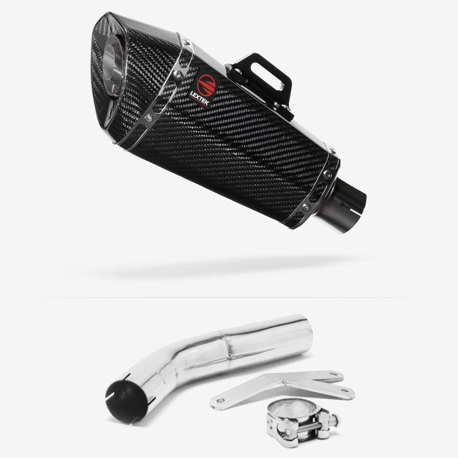 Lextek Carbon Fibre XP8C 210mm Exhaust with Low Level Link Pipe for Suzuki GSXR 600/750 (06-07)