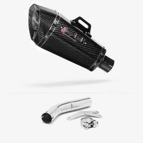 Lextek XP8C Carbon Fibre Exhaust 210mm Low Level with Link Pipe for Suzuki GSXR 600/750 (06-07)