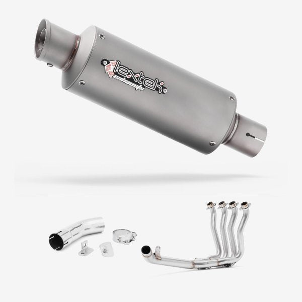 Lextek GP1 Matt S/Steel GP Stubby Exhaust 240mm with Link Pipe for Suzuki GSX-S 1000 F (15-20)