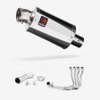 Lextek OP4 Polished S/Steel Exhaust 200mm with Link Pipe for Suzuki GSX-S 1000 F (15-20)