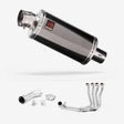 Lextek OP16 Dark Tint Stainless Exhaust 250mm with Link Pipe for Suzuki GSX-S 1000 F (15-20)