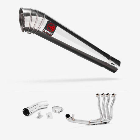 Lextek MP4 S/Steel Megaphone Exhaust 300mm with Link Pipe for Suzuki GSX-S 1000 F (15-20)