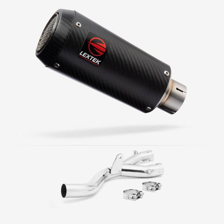 Lextek CP9C Full Carbon Exhaust 180mm with De-Cat Link Pipe for Yamaha MT-10 (16-)