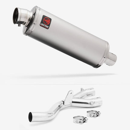 Lextek Matt Stainless Steel OP1 350mm Exhaust with Link Pipe for Yamaha MT-10 (16-)