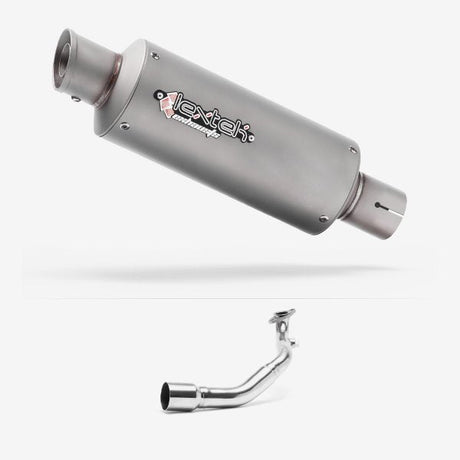 Lextek GP1 Matt S/Steel GP Stubby Exhaust System 240mm for Lexmoto Milano 125