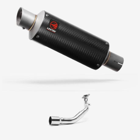 Lextek GP8C Carbon Fibre GP Stubby Exhaust System 240mm for Lexmoto Milano 125