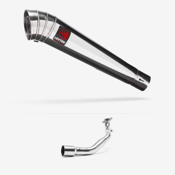 Lextek MP4 S/Steel Megaphone Exhaust System 300mm for Lexmoto Milano 125