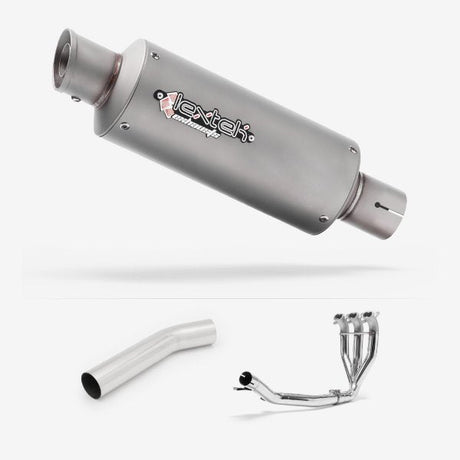 Lextek GP1 Matt S/Steel GP Stubby Exhaust 240mm with Link Pipe for Triumph Sprint GT 1050 (10-17)