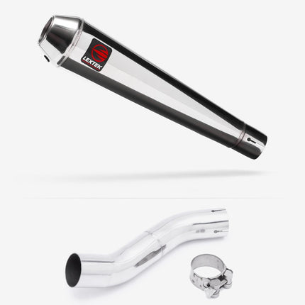 Lextek Polished Stainless Steel AC1 350mm Exhaust with Link Pipe for Suzuki GSX 250 R (17-18)