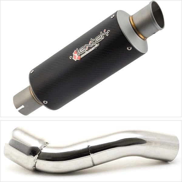 Lextek GP8C Carbon Fibre GP Stubby Exhaust 240mm with Link Pipe for BMW R 1200 GS (10-12)