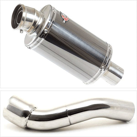 Lextek OP15 Dark Tint Stainless Exhaust 200mm with Link Pipe for BMW R 1200 GS (10-12)