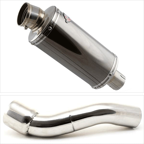 Lextek OP16 Dark Tint Stainless Exhaust 250mm with Link Pipe for BMW R 1200 GS (10-12)