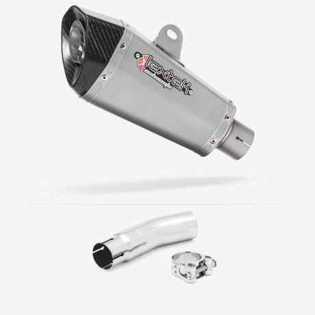 Lextek XP10 Matt S/Steel Exhaust 210mm with Link Pipe for SUZUKI SFV 650 Gladius (09-15)