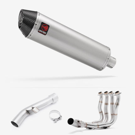 Lextek Brushed Stainless Steel RP1 400mm Exhaust with Link Pipe for Yamaha FZ1 (06-15)