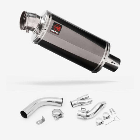 Lextek OP16 Dark Tint Stainless Exhaust 250mm with De-Cat Link Pipe for Honda CB1000R (08-17)