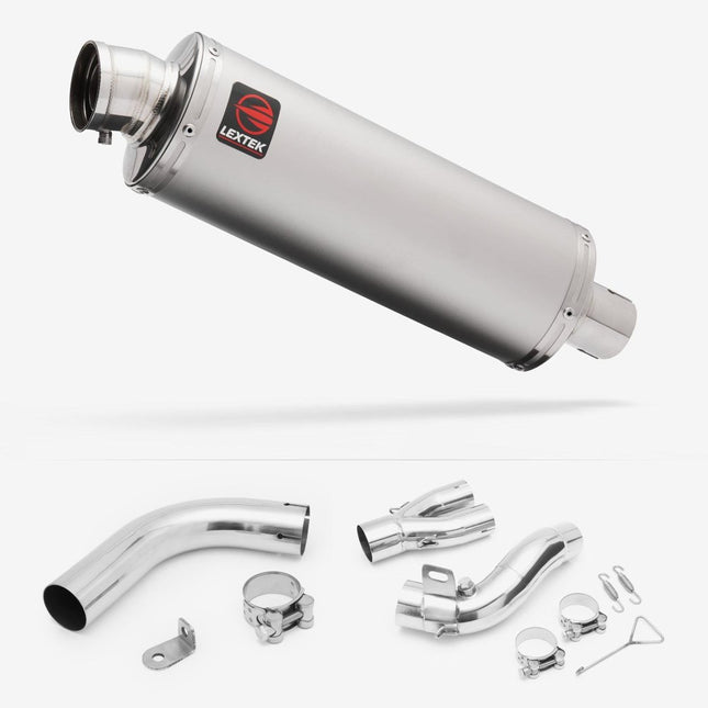 Lextek Matt Stainless Steel OP1 350mm Exhaust with Link Pipe for Honda CB1000R (08-17)