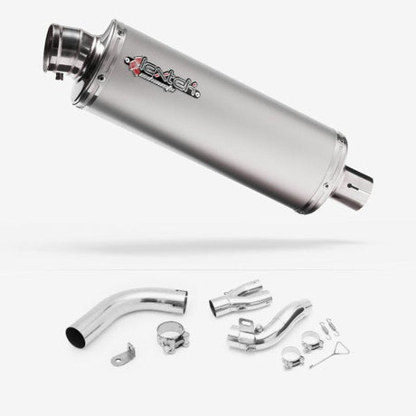 Lextek OP1 Matt S/Steel Exhaust 350mm with De-Cat Link Pipe for Honda CB1000R (08-17)