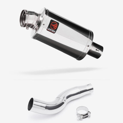 Lextek Polished Stainless Steel OP4 200mm Exhaust with Link Pipe for Honda CB300R (18-20)