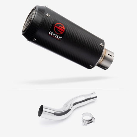 Lextek CP9C Full Carbon Exhaust 180mm with Link Pipe for Honda CB300R (18-20)