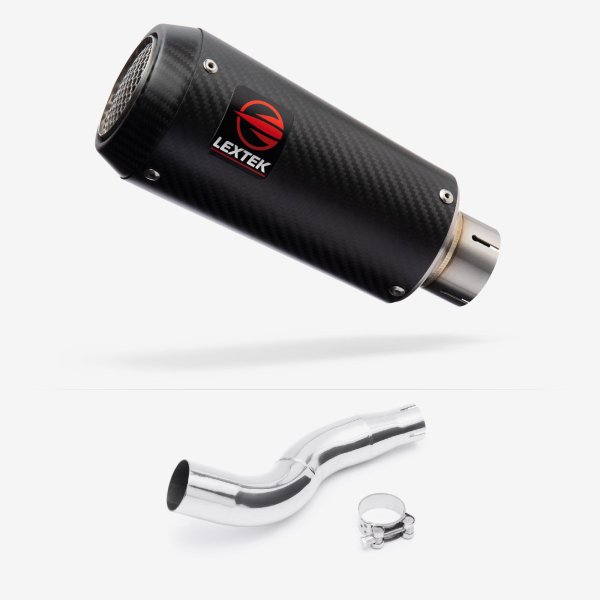 Lextek CP9C Full Carbon Exhaust 180mm with Link Pipe for Honda CB300R (18-20)