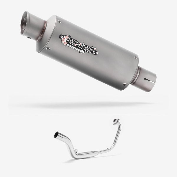 Lextek GP1 Matt S/Steel GP Stubby Exhaust System 240mm for Honda CB125 R (18-22)